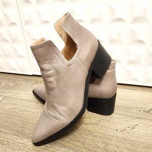 Women's Leather Ankle Boots - Grey - Size 37